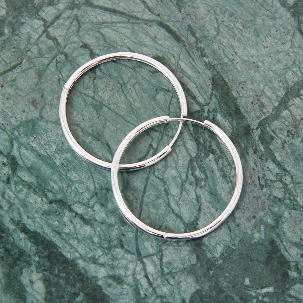 925 Pure Sterling St Silver Plated Hoops For Women By Accessorize London