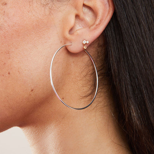 925 Pure Sterling Silver Large Hoop Earrings