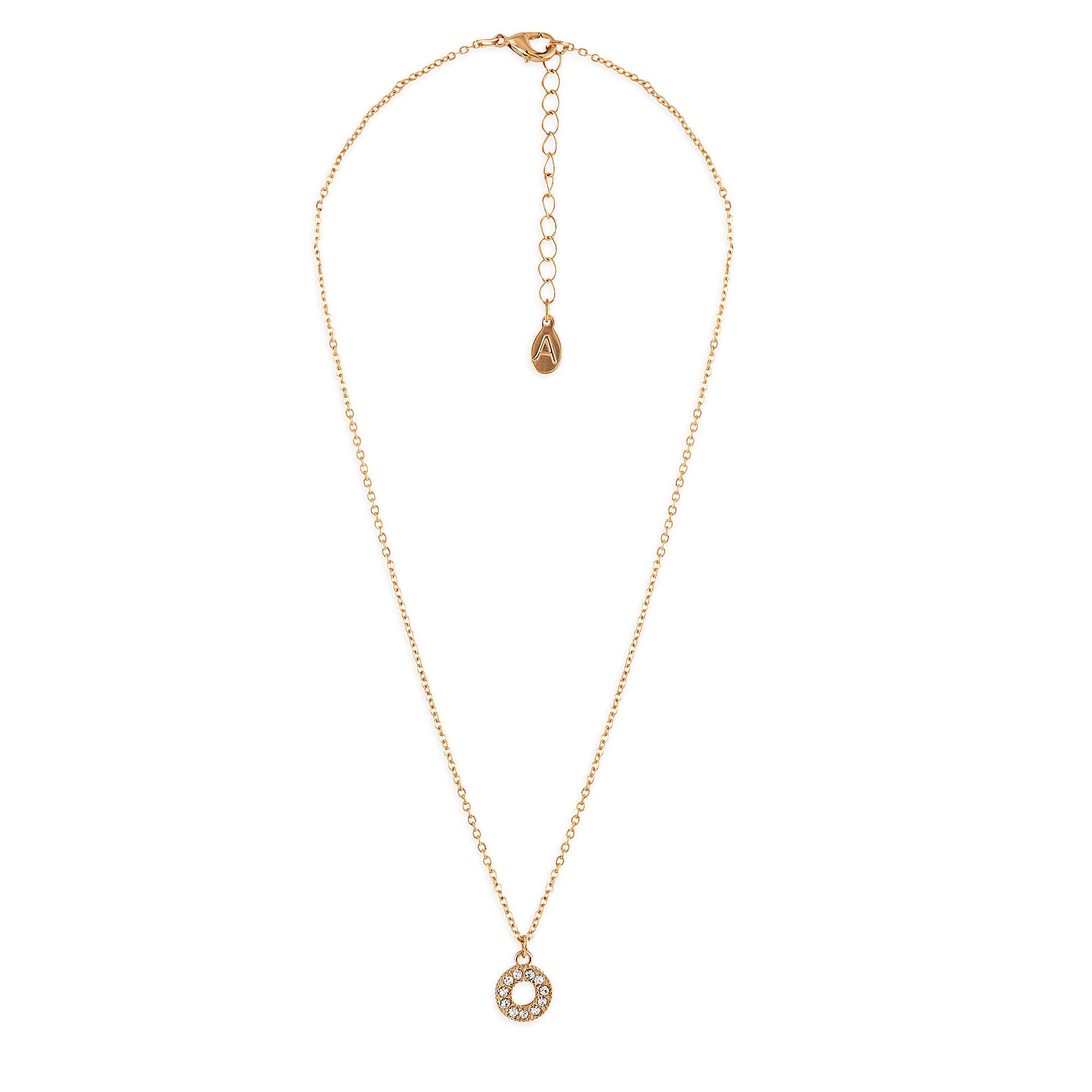 Accessorize London Women's Gold Sparkle Circle Pendant Necklace