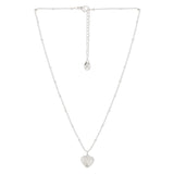 Accessorize London Women's Silver Textured Heart Pendant Necklace