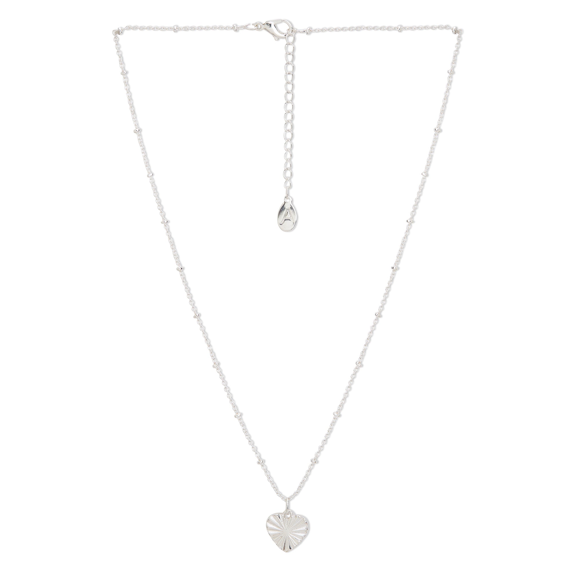 Buy Silver Solid Heart Pendant Necklace Online - Accessorize India