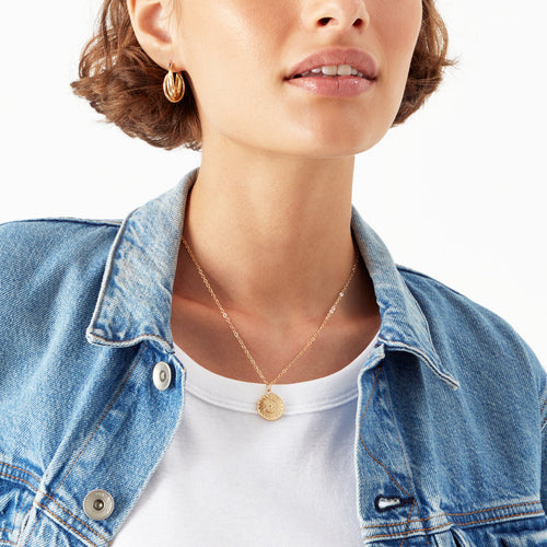 Accessorize London Women's Gold Filigree Coin Pendant Necklace