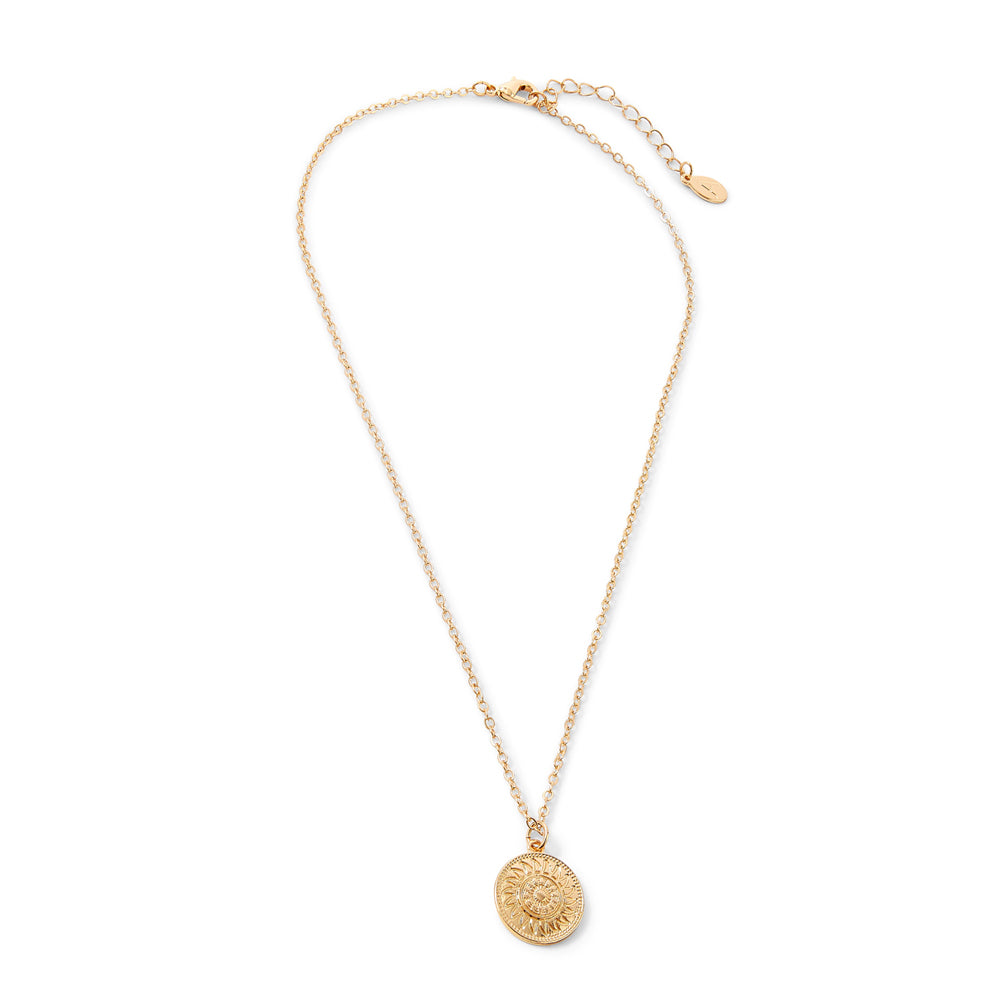 Accessorize London Women's Gold Filigree Coin Pendant Necklace