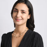 Accessorize London Women's Gold Textured irregular chain link collar necklace