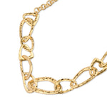 Accessorize London Women's Gold Textured irregular chain link collar necklace