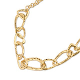 Accessorize London Women's Gold Textured irregular chain link collar necklace
