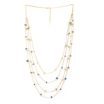 Accessorize London Women's Blue Layered Raw Stone Necklace