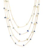 Accessorize London Women's Blue Layered Raw Stone Necklace