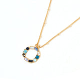 Accessorize London Women's Blue Eclectic Stone Circle Pendant Necklace