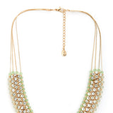 Accessorize London Women's Green Sparkle Bead Collar Necklace