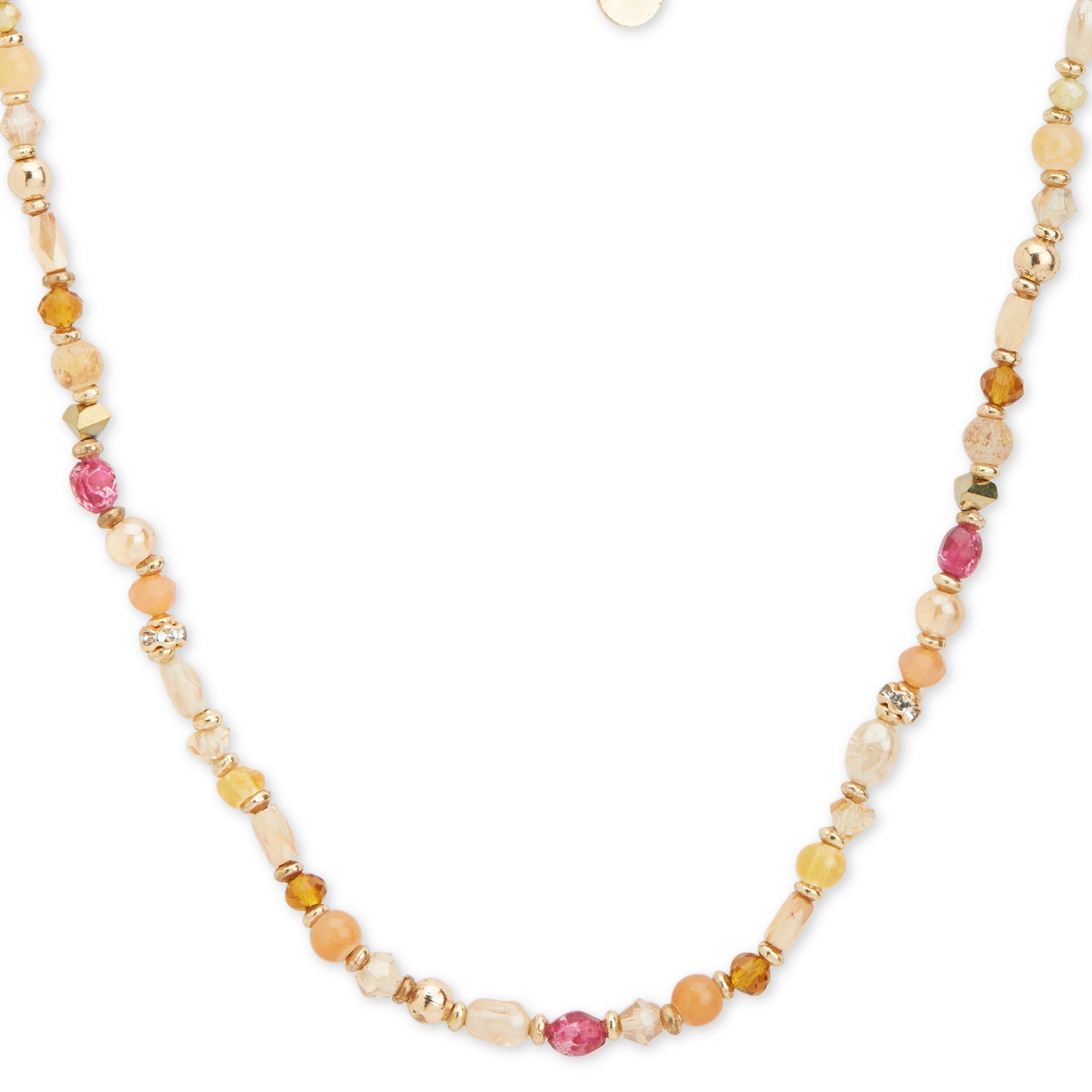 Accessorize London Women's Short Pink Beaded Necklace
