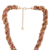 Accessorize London Women's Pink Twisted Beaded Necklace