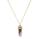 Accessorize London Women's Semi-Precious Stone Pendant Necklace Purple