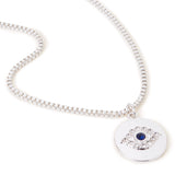 Accessorize London Women's Silver Evil Eye Circle Pendant Necklace