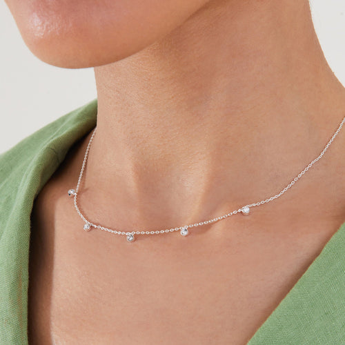 Accessorize London Women's Silver Circle Drop Station Necklace