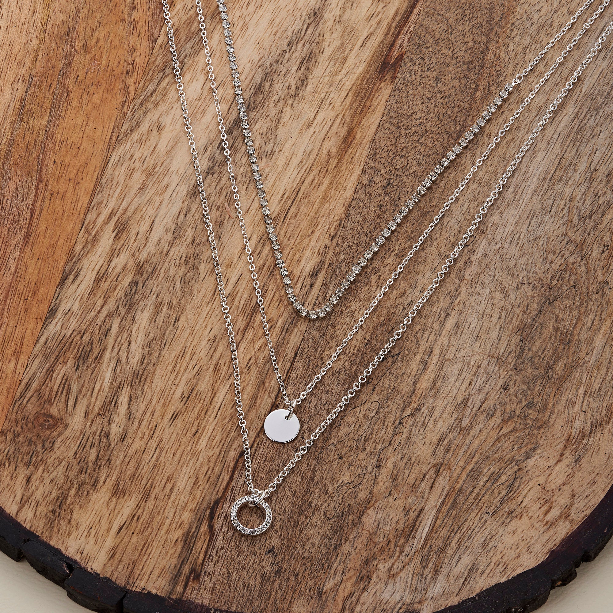 925 Sterling Silver Gold Color Simple Three Layers Necklace Smooth Long  Strip Pendants Women Wedding Gift Fine Accessories