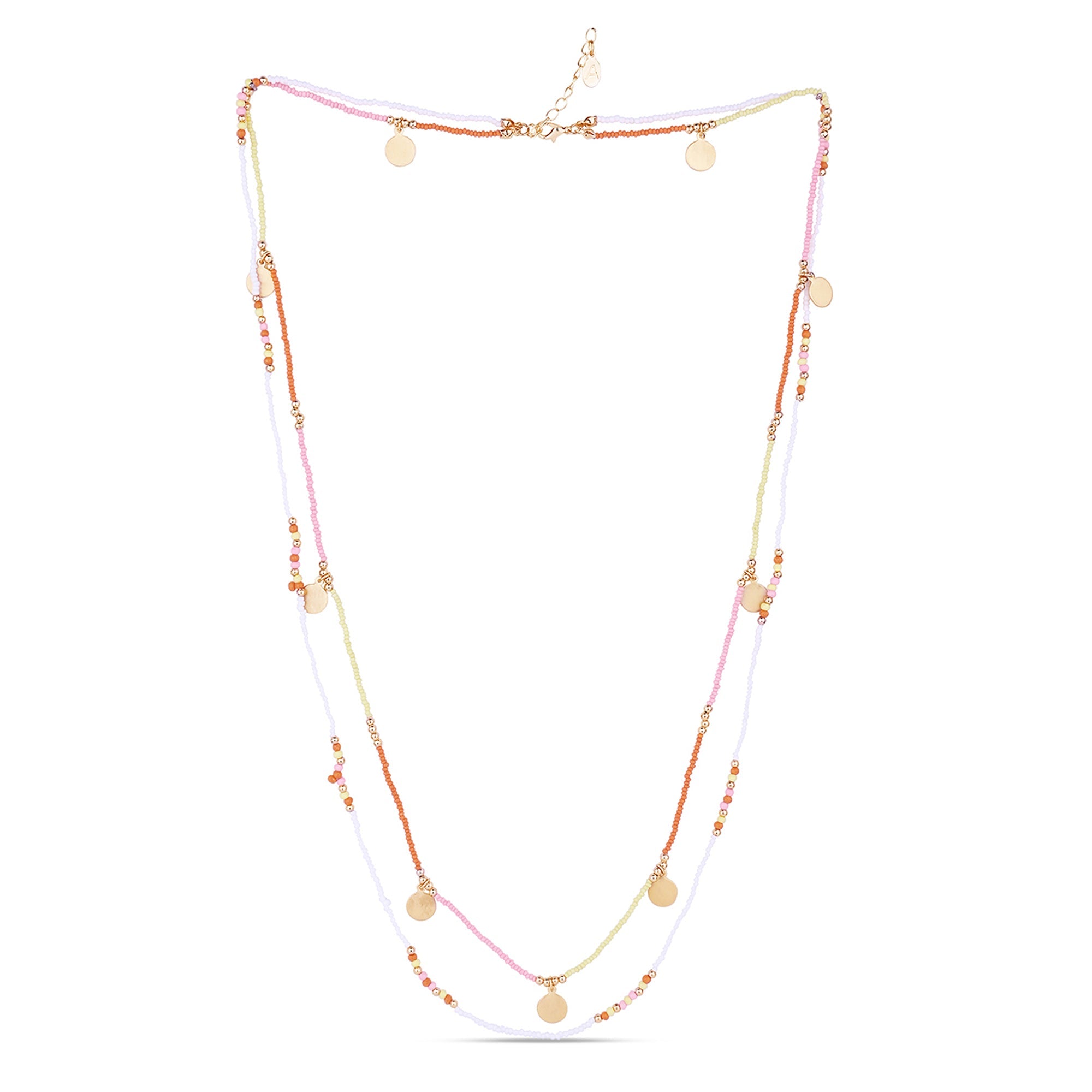 Accessorize London Women's Multi Bead And Coin Layered Long Necklace