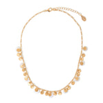 Accessorize London Women's Gold Moonstone And Mini Disc Necklace