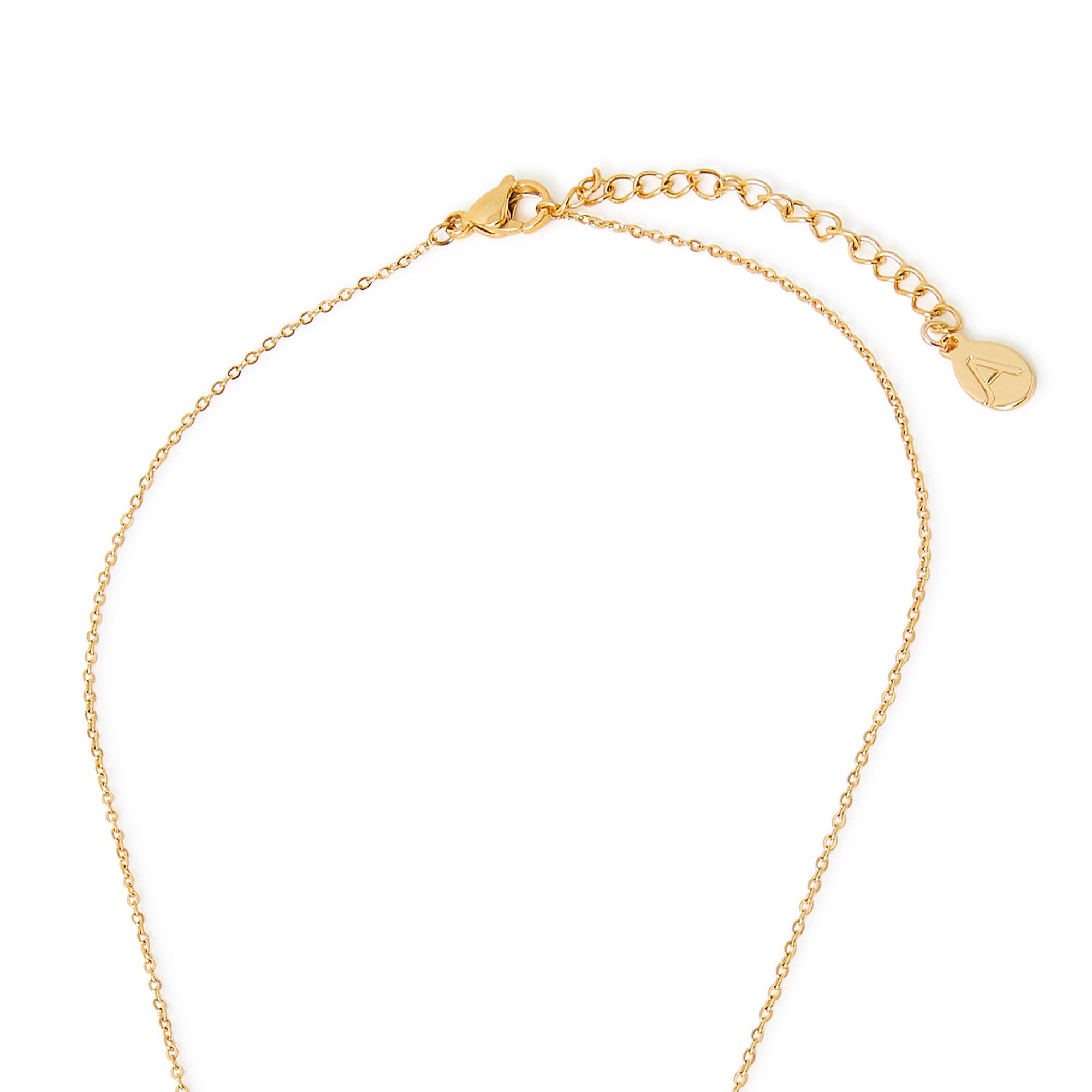 Accessorize London Women's Water Proof Gold Stainless Steel Tiny Disc Necklace