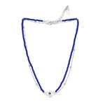 Accessorize London Women's Blue Beaded Evil Eye Twisted Chain Necklace