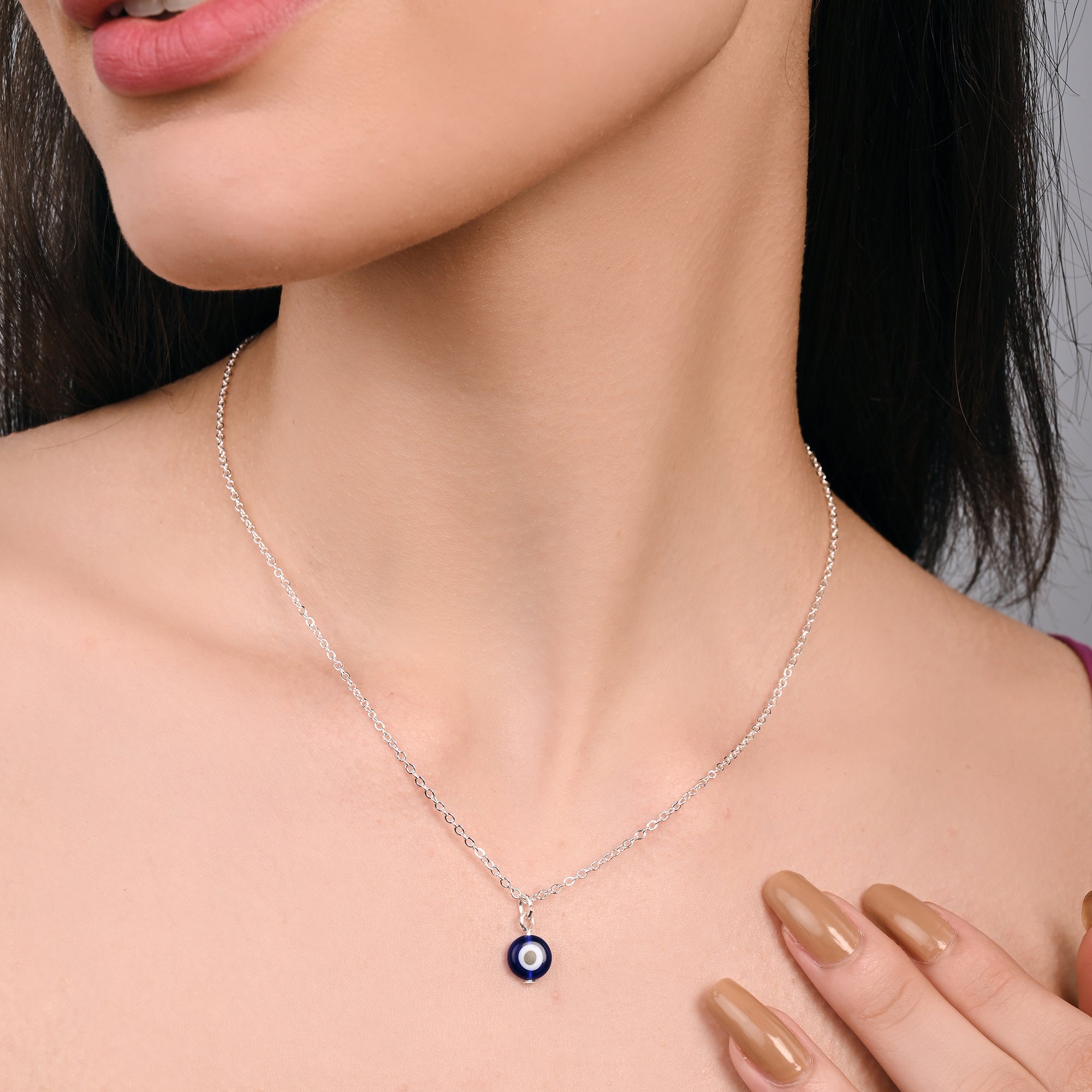Buy the Rose Gold Evil Eye Pendant with Chain - Silberry