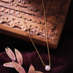 Real Gold Plated Gold Z Quartz Round Facet Necklace Gemstones