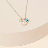 Real Gold Plated Silver Z Platinum Celestial Charm Necklace