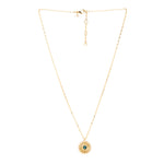 Real Gold Plated Blue Z Blue Sun Pendant Necklace