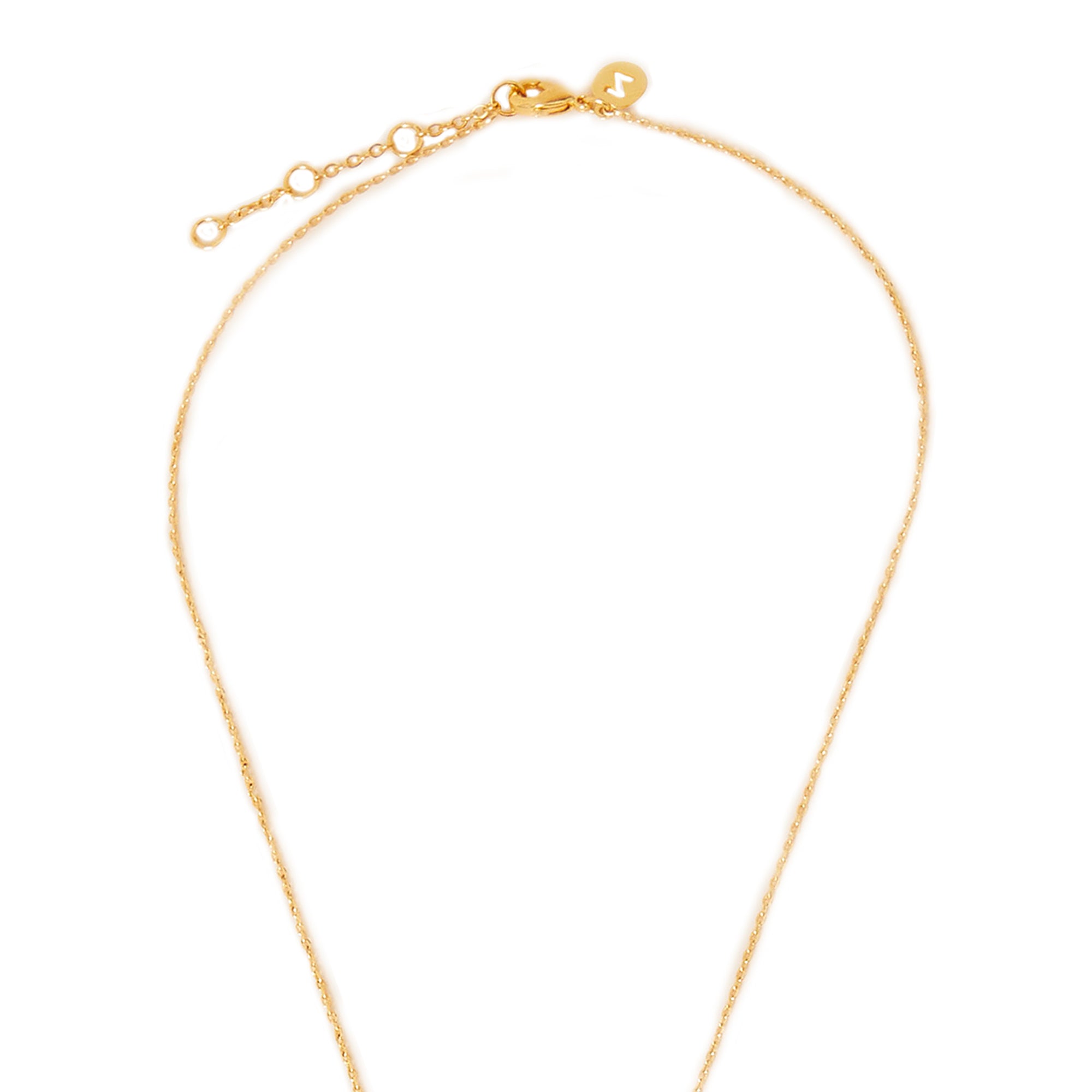 Real Gold Plated Z Sparkle Spike Pendant Necklace