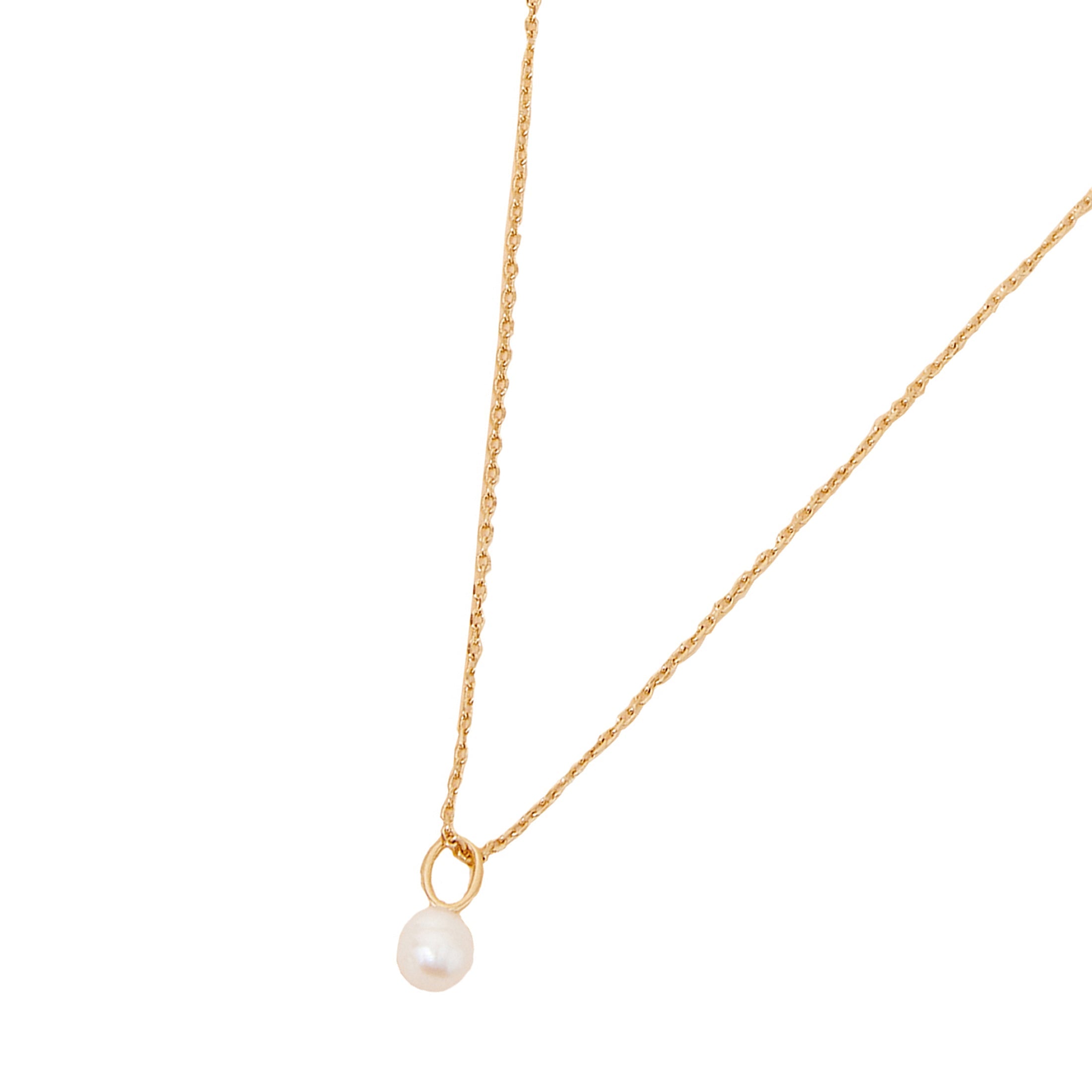 Real Gold Plated Z Delicate Pearl Pendant Necklace