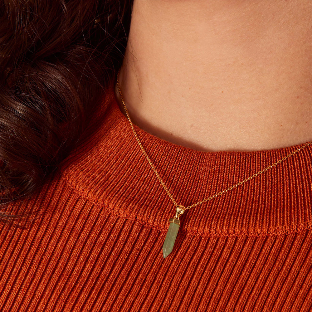 Real Gold Plated Z Aventurine Shard Necklace