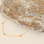 Real Gold Plated Z Organic Sparkle Station Necklace