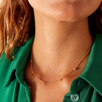 Real Gold Plated Z Organic Sparkle Station Necklace