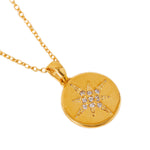 Real Gold Plated Gold Z Sparkle Star Pendant