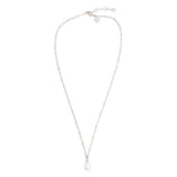 Real Silver Plated Silver Z Irregular Pearl Necklace