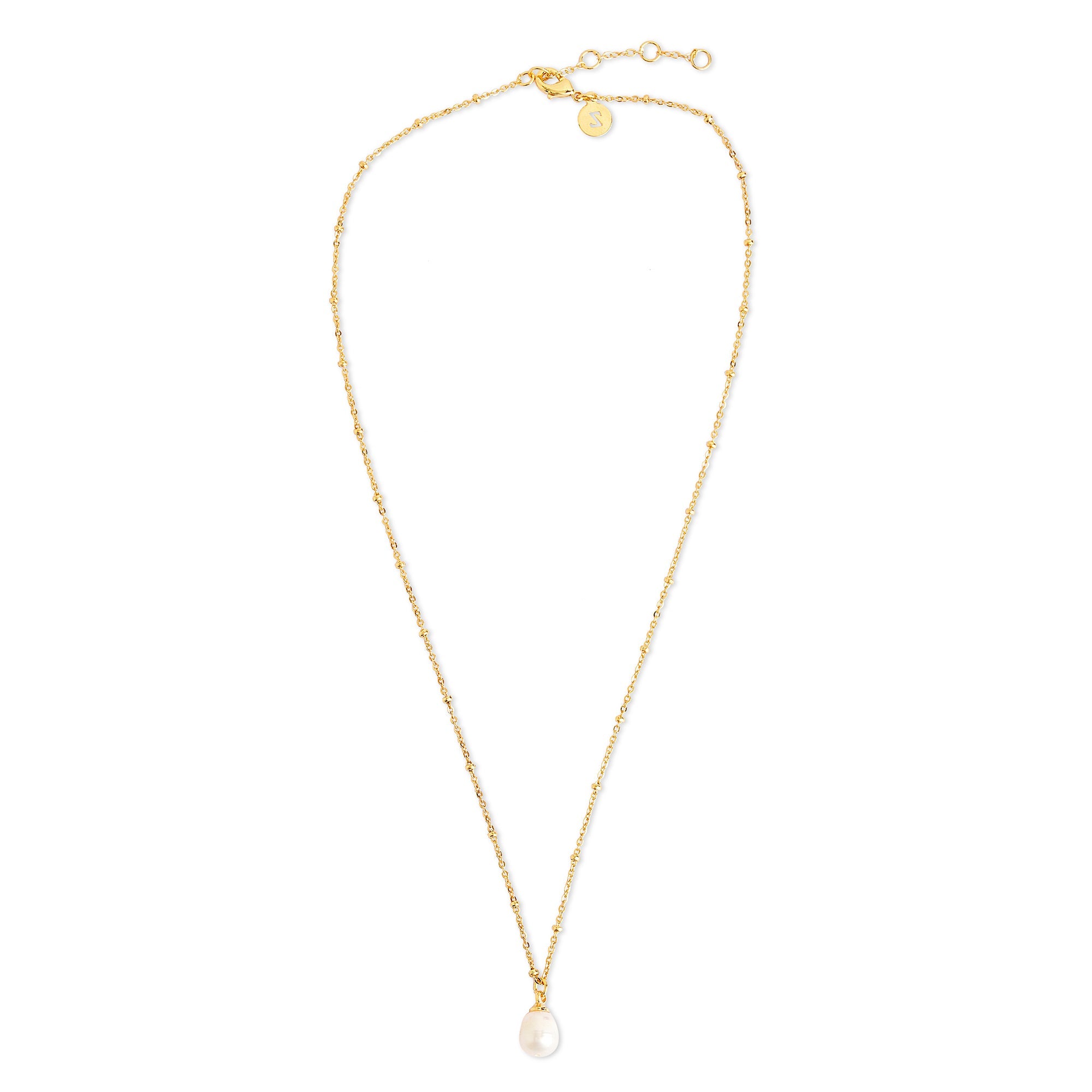 Real Gold Plated Gold Z Irregular Pearl Necklace