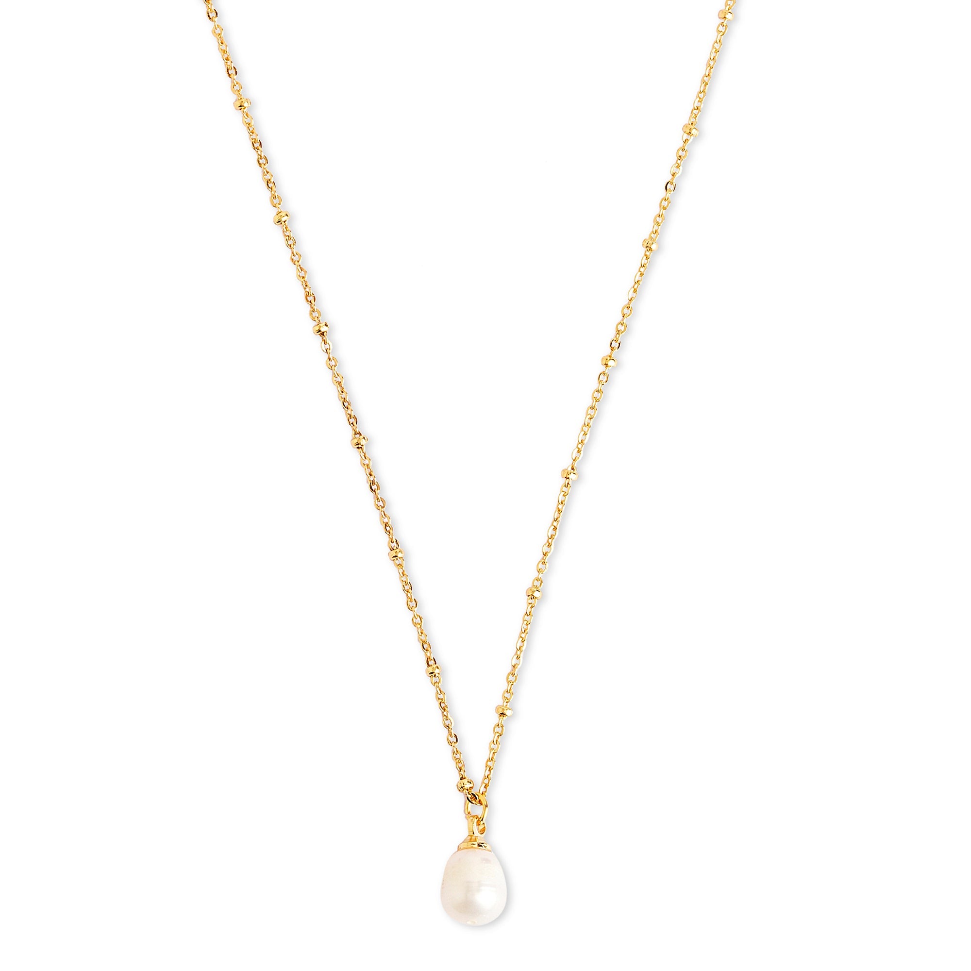 Real Gold Plated Gold Z Irregular Pearl Necklace