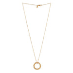 Real Gold Plated Gold Z Long Twisted Hoop Pendant Necklace