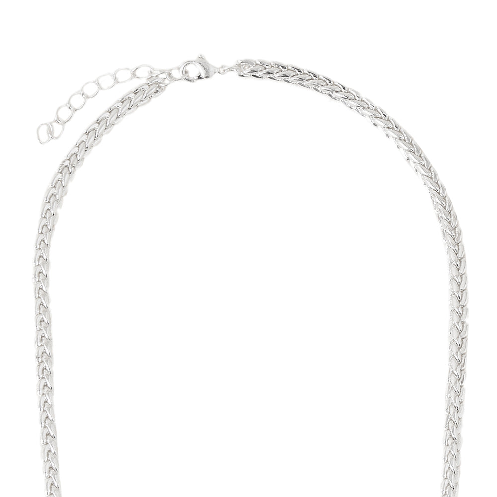 925 Pure Sterling St Silver Plated Platted Chain Necklace For Women By Accessorize London
