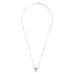 925 Pure Sterling Silver Oxidised Turq Enamel Bobble Pendant Necklace