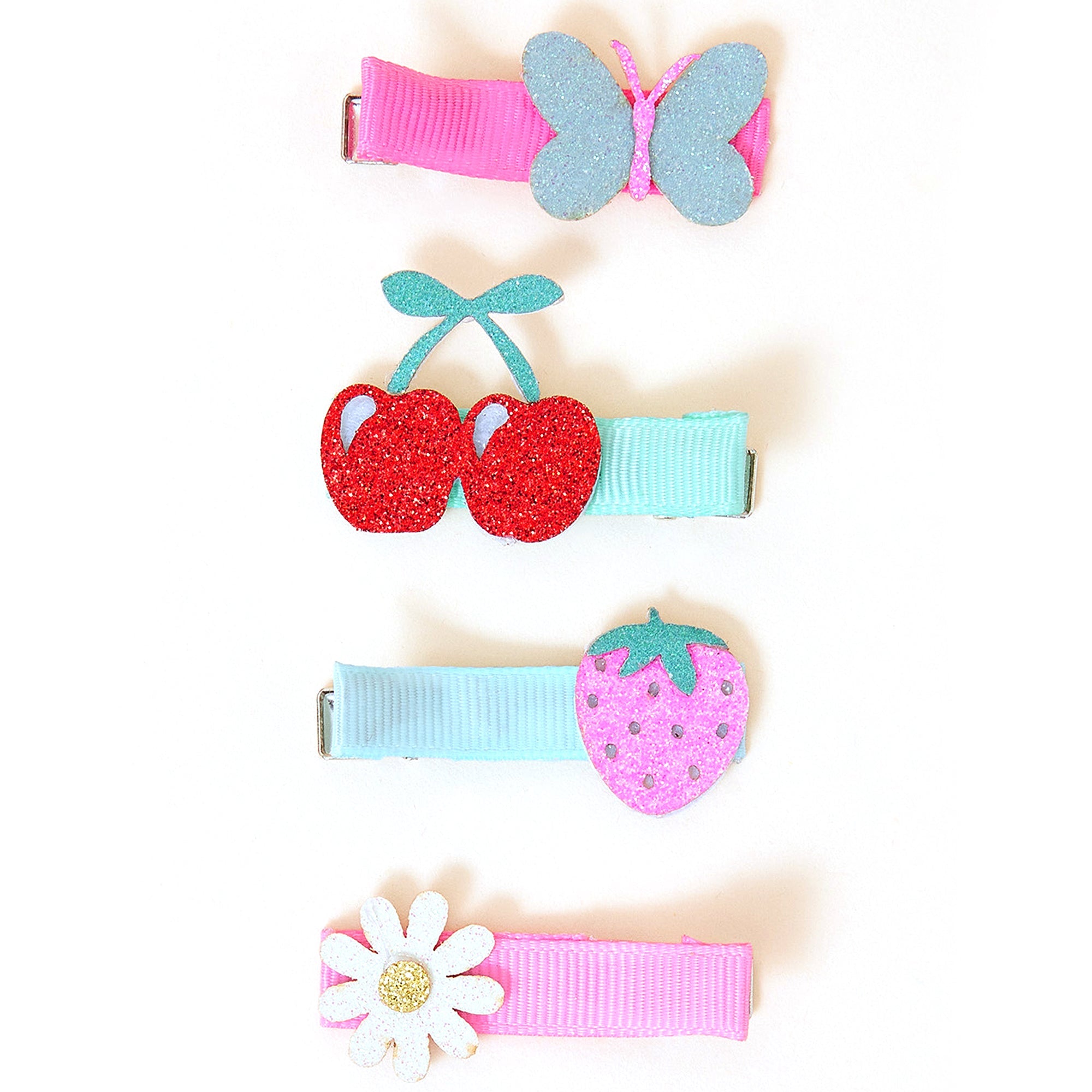 Accessorize London Girl's Spring Retro Salon Hair Clips Pack of 4