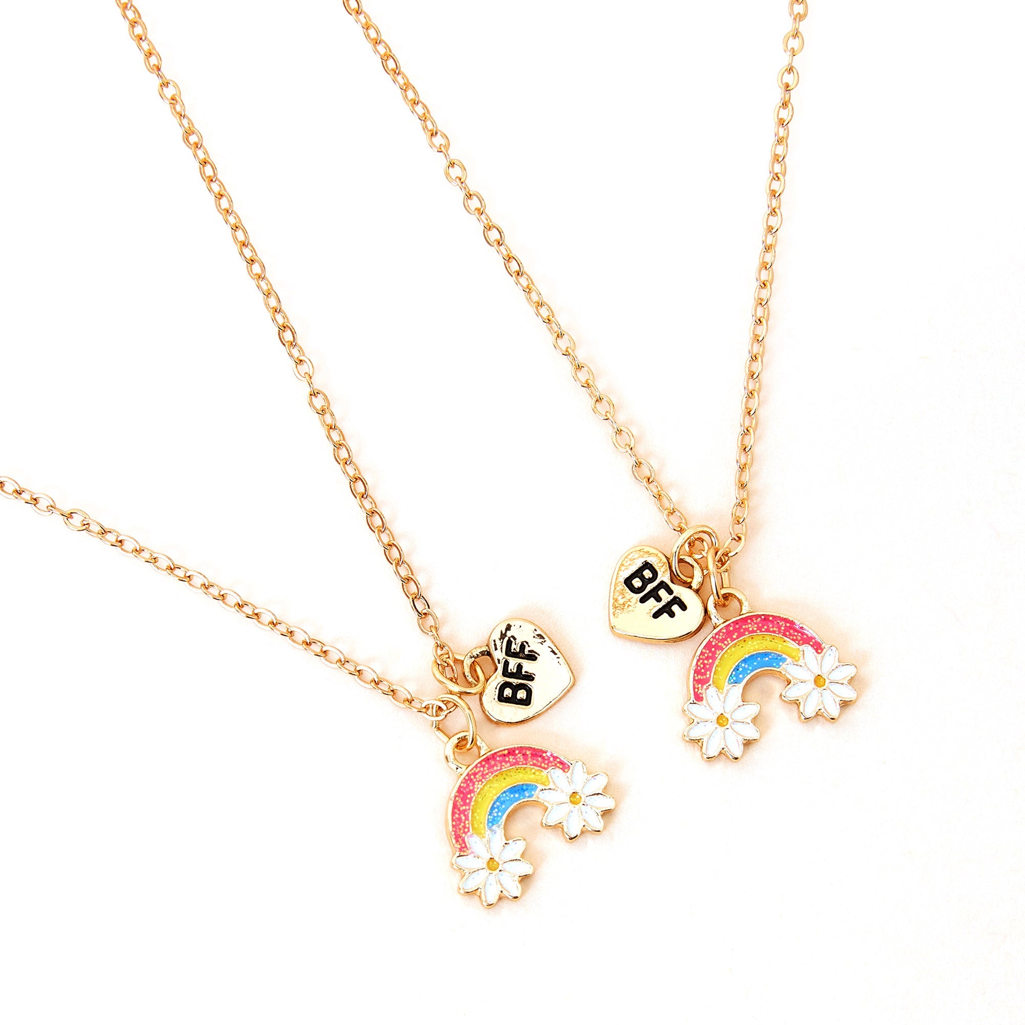 Accessorize London Girl's Bff Rainbow Necklace Set of 2