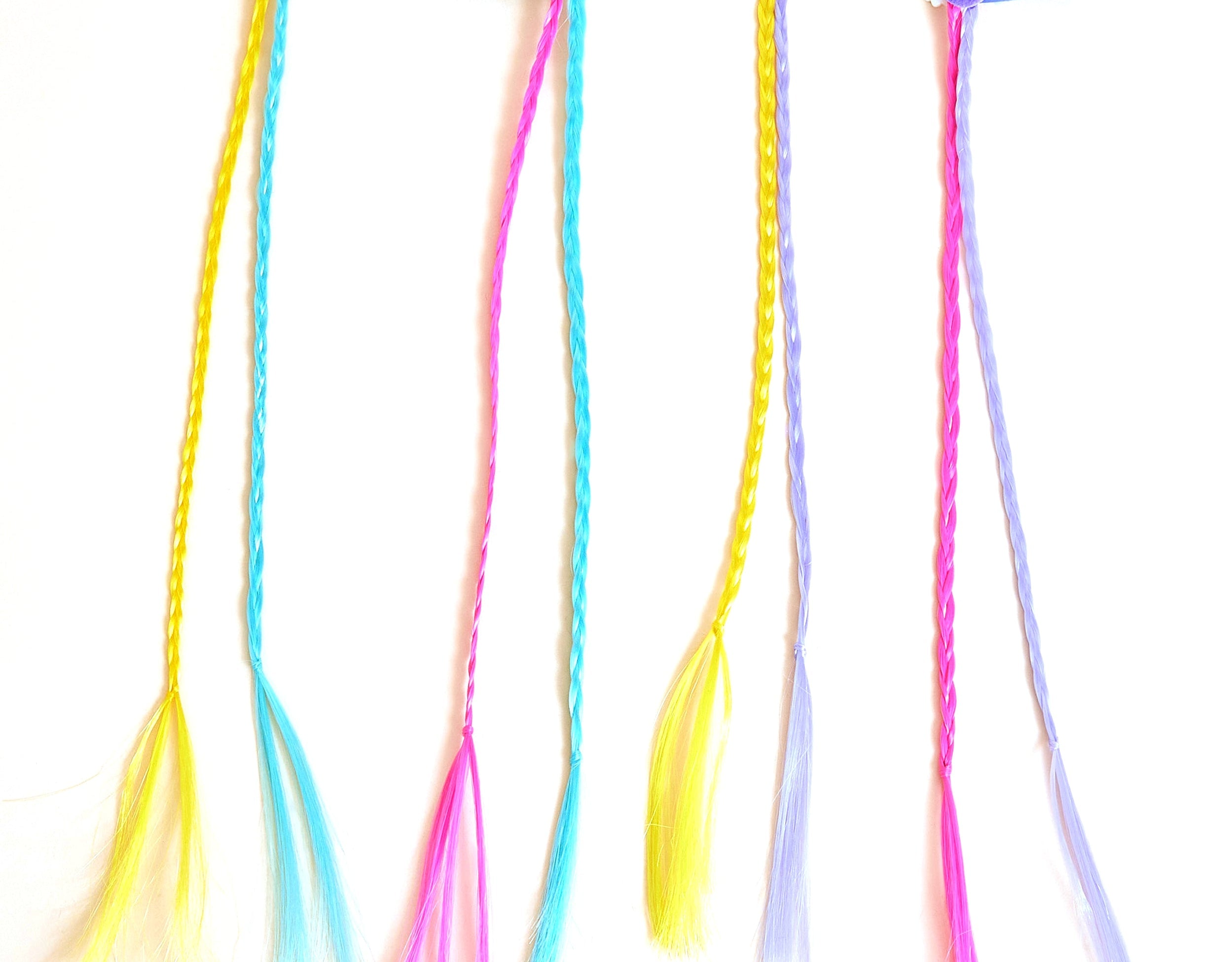 Accessorize London Girl's Rainbow Fake Hair Extensions Set of 4