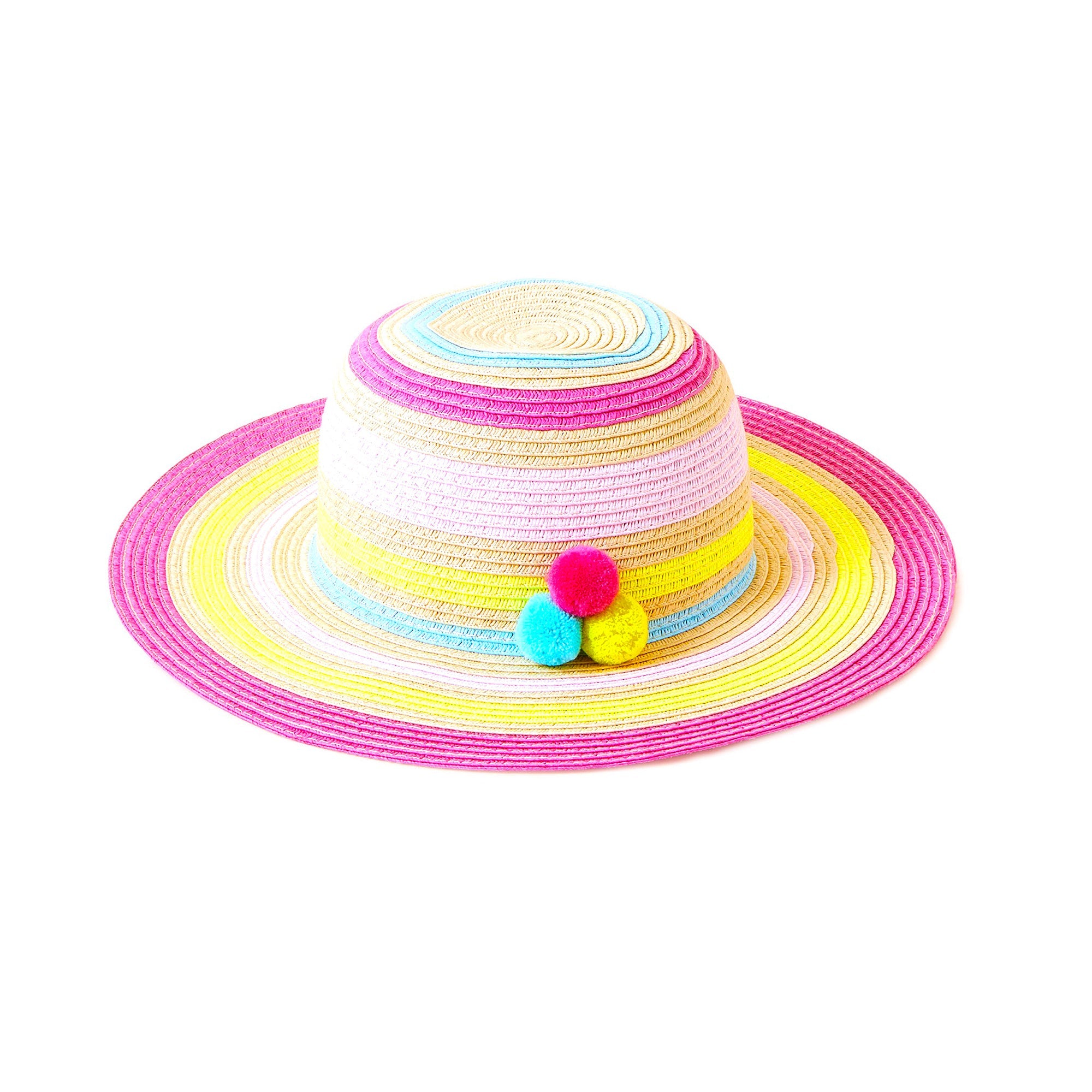 Accessorize London Girls Pom Trim Stripe Floppy Hat At Nykaa Fashion - Your Online Shopping Store
