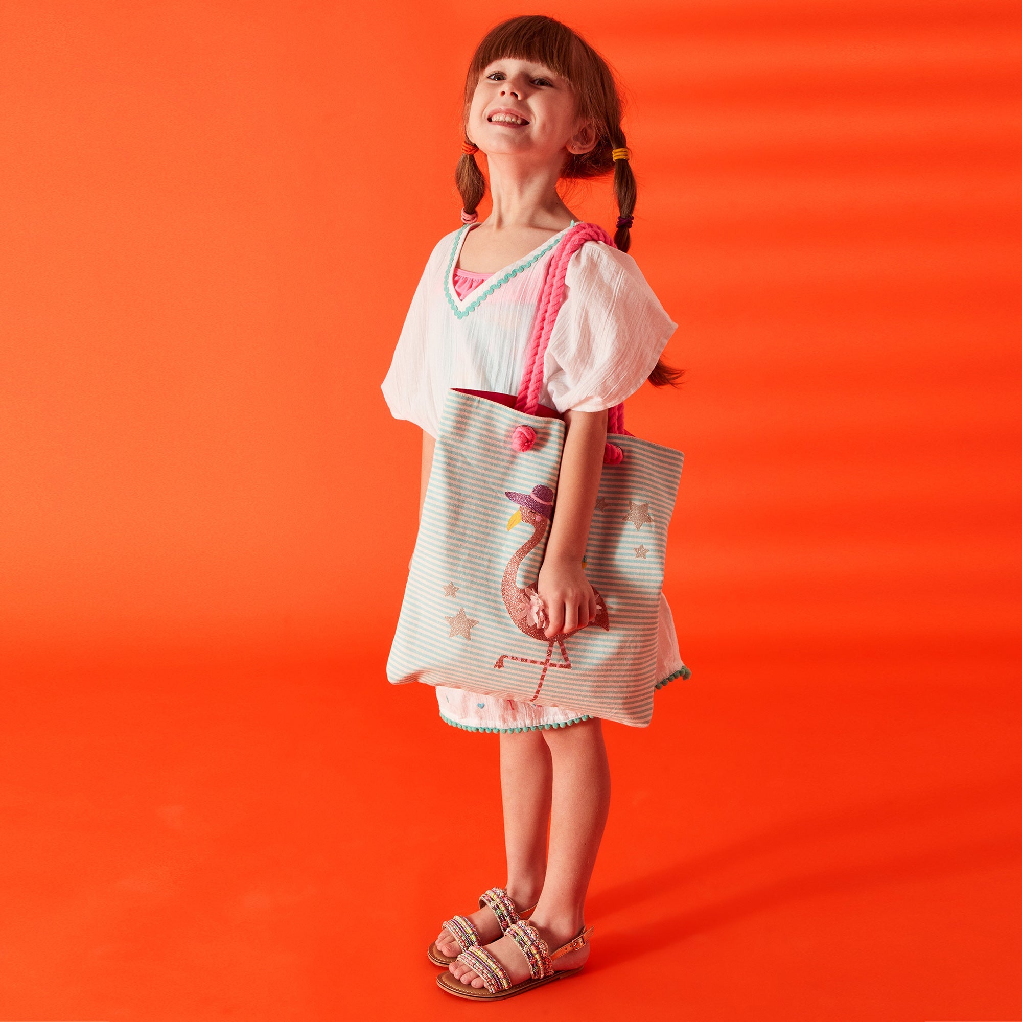 Accessorize London Girl's Flamingo Shopper Bag