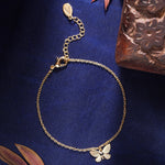 Accessorize London Women's Gold Textured Butterfly Bracelet