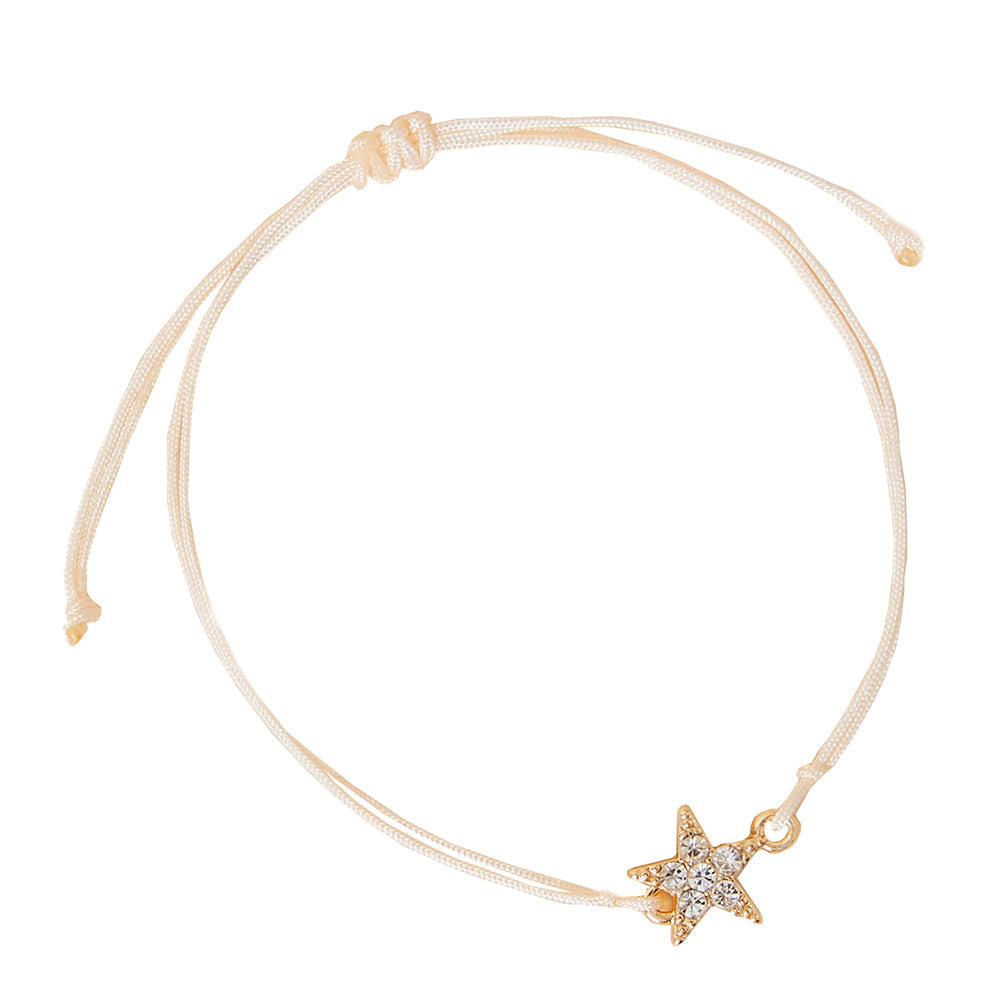 Accessorize London Women's Pink Sparkle Star Friendship Bracelet