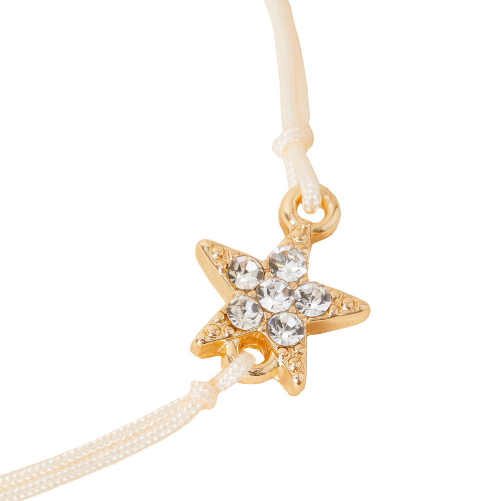 Accessorize London Women's Pink Sparkle Star Friendship Bracelet