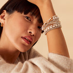 Accessorize London Women's Pearl And Diamante Lux Stretch Bracelet Pack
