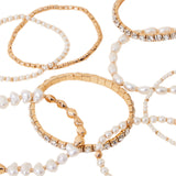 Accessorize London Women's Pearl And Diamante Lux Stretch Bracelet Pack